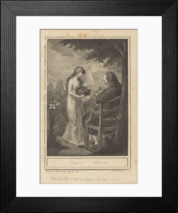 Framed Print : Canto I, Verse 29, 1803. Creator: William Blake Framed Print : Canto I, Verse 29, 1803. Creator: William Blake