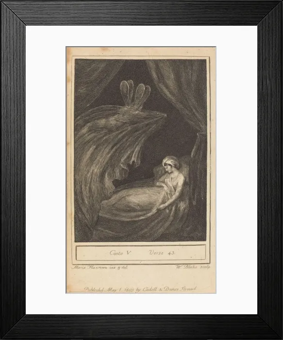 Framed Print : Canto V, Verse 43, 1803. Creator: William Blake Framed Print : Canto V, Verse 43, 1803. Creator: William Blake