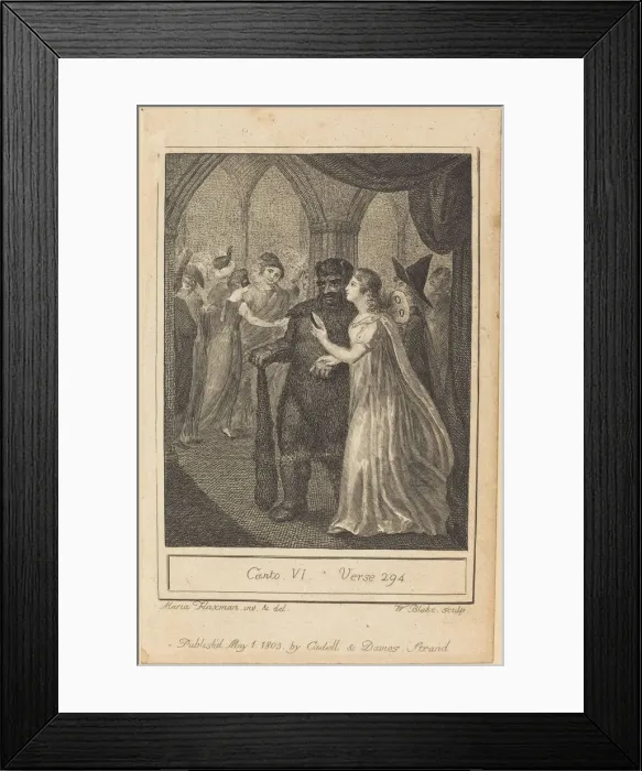 Framed Print : Canto VI, Verse 294, 1803. Creator: William Blake Framed Print : Canto VI, Verse 294, 1803. Creator: William Blake