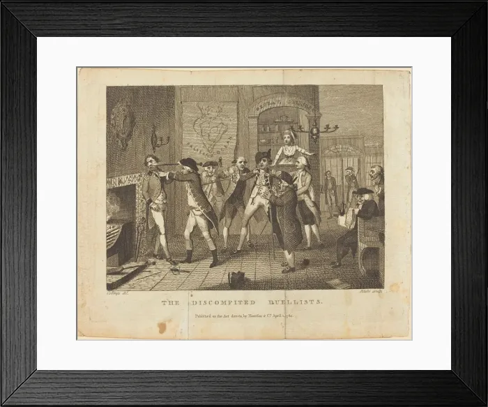 Framed Print : The Discomfited Duellists, 1784. Creator: William Blake Framed Print : The Discomfited Duellists, 1784. Creator: William Blake