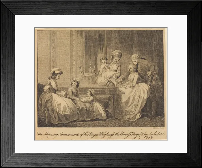 Framed Print : The Morning Amusements of her Royal Highness, 1782. Creator: William Blake Framed Print : The Morning Amusements of her Royal Highness, 1782. Creator: William Blake