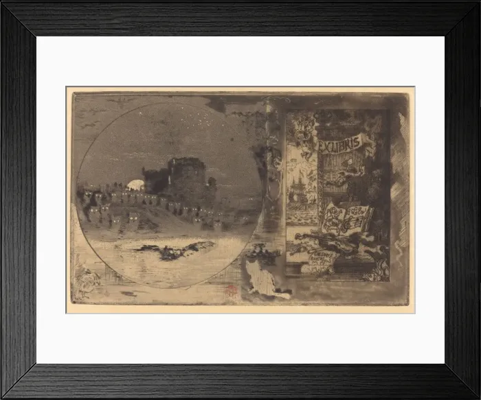 Framed Print : Le Chateau des hiboux (Castle of the Owls), 1877-1887. Creator: Felix Hilaire Buhot