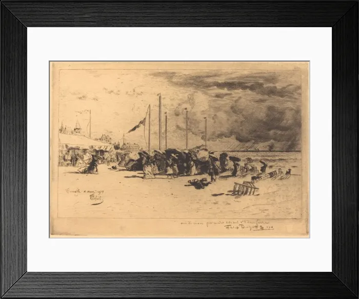 Framed Print : Un Grain aTrouville (Squall at Trouville), 1874 / 1875. Creator: Felix Hilaire Buhot Framed Print : Un Grain aTrouville (Squall at Trouville), 1874 / 1875. Creator: Felix Hilaire Buhot
