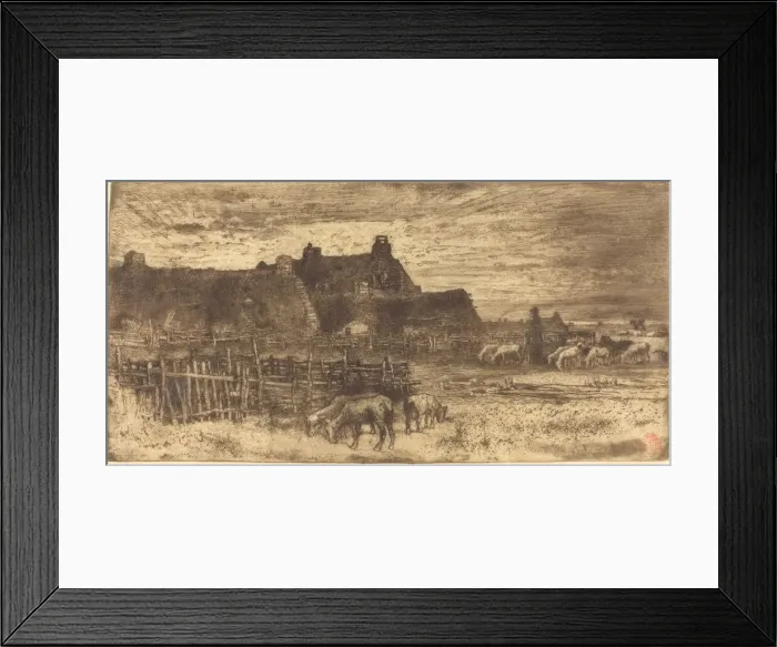 Framed Print : Les Bergeries, Soleil Couchant (Pastoral Scene, Setting Sun) Framed Print : Les Bergeries, Soleil Couchant (Pastoral Scene, Setting Sun)