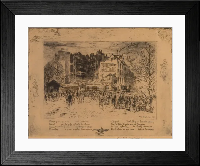 Framed Print : La Place des Martyrs et La Taverne du Bagne (The Place des Martyrs and the Jailhouse Framed Print : La Place des Martyrs et La Taverne du Bagne (The Place des Martyrs and the Jailhouse