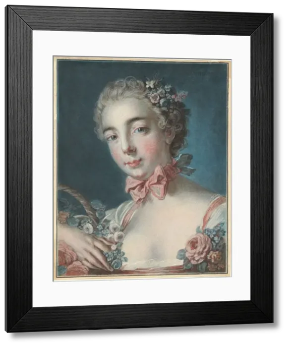 Framed Print : Tete de Flore (Head of Flora), 1769. Creator: Louis Marin Bonnet Framed Print : Tete de Flore (Head of Flora), 1769. Creator: Louis Marin Bonnet