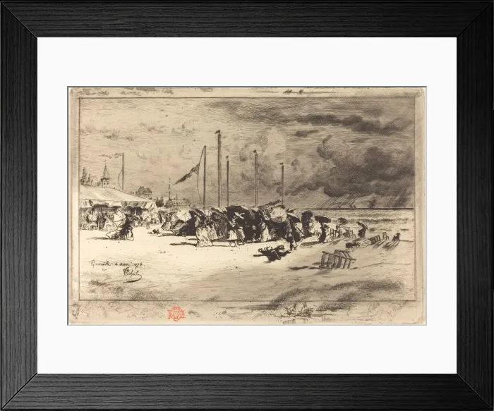 Framed Print : Un Grain aTrouville (Squall at Trouville), 1874 / 1875. Creator: Felix Hilaire Buhot Framed Print : Un Grain aTrouville (Squall at Trouville), 1874 / 1875. Creator: Felix Hilaire Buhot