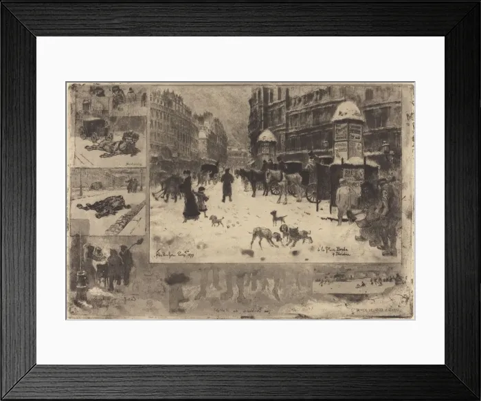 Framed Print : L Hiver aParis (Winter in Paris), 1879. Creator: Felix Hilaire Buhot Framed Print : L Hiver aParis (Winter in Paris), 1879. Creator: Felix Hilaire Buhot