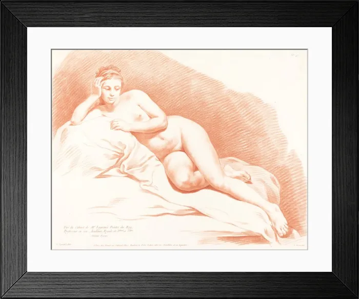 Framed Print : Reclining Female Nude, 1771. Creator: Louis Marin Bonnet Framed Print : Reclining Female Nude, 1771. Creator: Louis Marin Bonnet