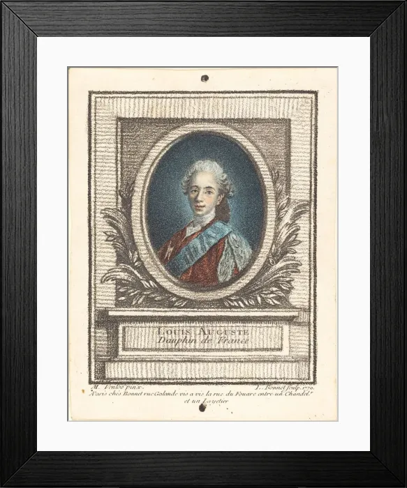 Framed Print : Louis-Auguste, Dauphin de France, 1770. Creator: Louis Marin Bonnet Framed Print : Louis-Auguste, Dauphin de France, 1770. Creator: Louis Marin Bonnet