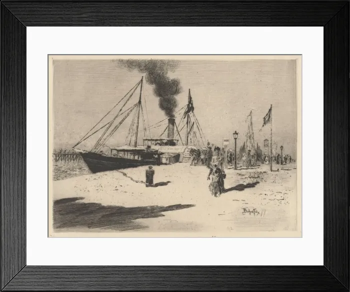 Framed Print : Embarcadere aTrouville (Wharf at Trouville), 1877. Creator: Felix Hilaire Buhot Framed Print : Embarcadere aTrouville (Wharf at Trouville), 1877. Creator: Felix Hilaire Buhot