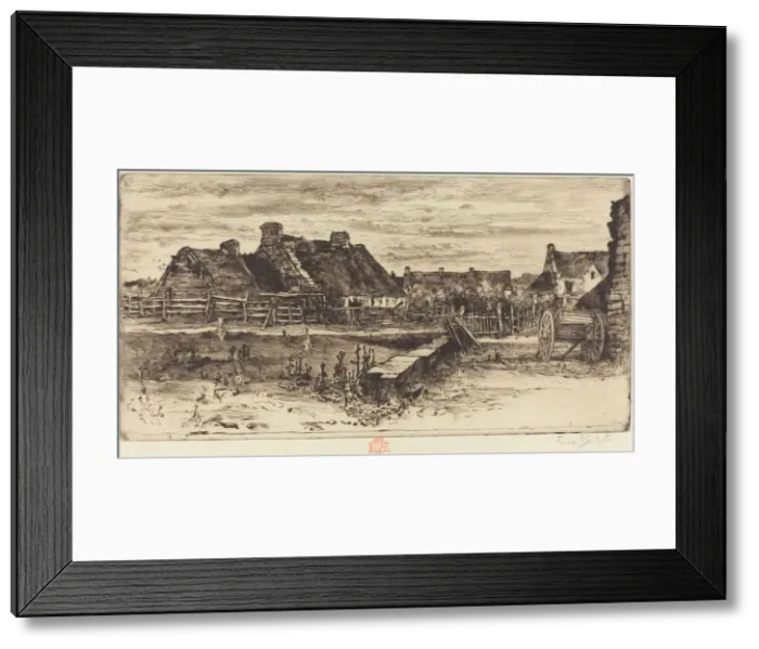 Framed Print : Les Grandes Chaumieres, 1881. Creator: Felix Hilaire Buhot Framed Print : Les Grandes Chaumieres, 1881. Creator: Felix Hilaire Buhot