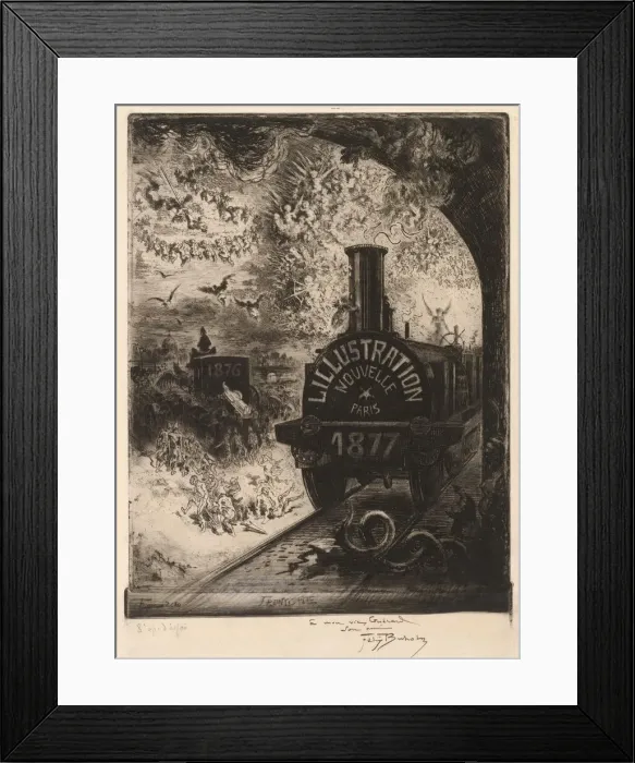 Framed Print : Frontispiece for L Illustration Nouvelle: The Burial of the Burin, 1877 Framed Print : Frontispiece for L Illustration Nouvelle: The Burial of the Burin, 1877