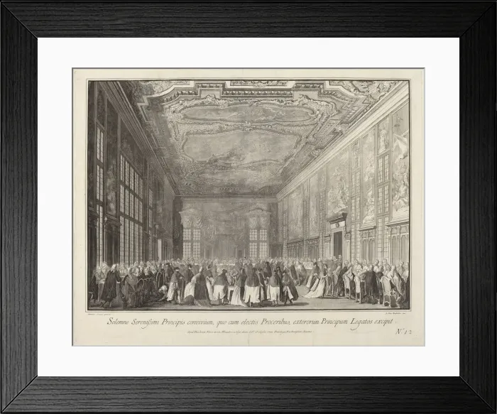 Framed Print : The Doge Entertains Foreign Ambassadors at a Banquet, 1763 / 1766 Framed Print : The Doge Entertains Foreign Ambassadors at a Banquet, 1763 / 1766