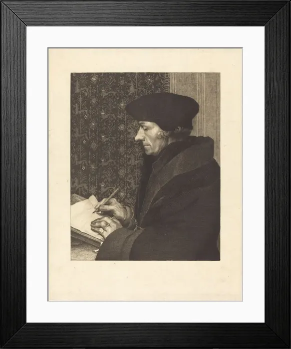Framed Print : Erasmus, 1863. Creator: Felix Bracquemond Framed Print : Erasmus, 1863. Creator: Felix Bracquemond
