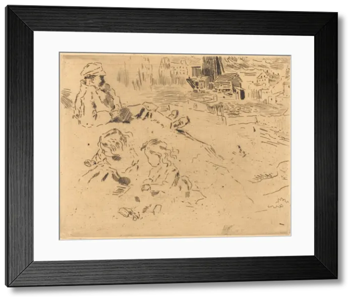 Framed Print : Croquis de Enfants (Sketches of Children). Creator: Felix Hilaire Buhot Framed Print : Croquis de Enfants (Sketches of Children). Creator: Felix Hilaire Buhot