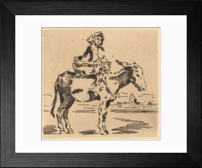 Framed Print : Cacoletiere ala Tour (Woman Riding an Ass near a Tower) Framed Print : Cacoletiere ala Tour (Woman Riding an Ass near a Tower)