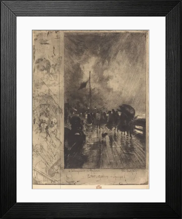 Framed Print : Un Debarquement en Angleterre (Landing in England), 1879 Framed Print : Un Debarquement en Angleterre (Landing in England), 1879