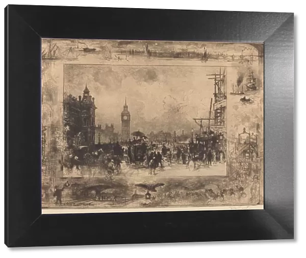 Westminster Bridge, 1884. Creator: Felix Hilaire Buhot