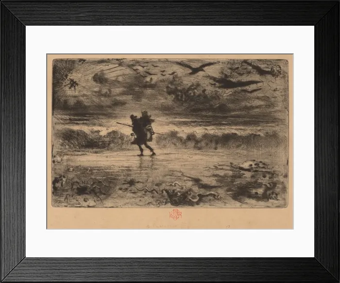 Framed Print : The Marine Painter (Le Peintre de Marine). Creator: Felix Hilaire Buhot Framed Print : The Marine Painter (Le Peintre de Marine). Creator: Felix Hilaire Buhot