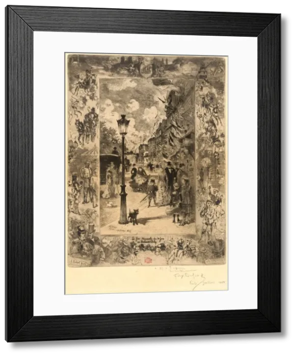 Framed Print : La Fete nationale au Boulevard Clichy (National Holiday on the Boulevard de Clichy) Framed Print : La Fete nationale au Boulevard Clichy (National Holiday on the Boulevard de Clichy)