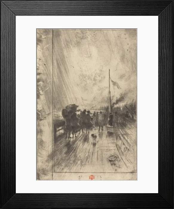 Framed Print : Une Jetee en Angleterre (A Pier in England), 1879. Creator: Felix Hilaire Buhot Framed Print : Une Jetee en Angleterre (A Pier in England), 1879. Creator: Felix Hilaire Buhot