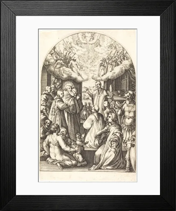 Framed Print : Death of Saint Benedict, 1608 / 1611. Creator: Jacques Callot Framed Print : Death of Saint Benedict, 1608 / 1611. Creator: Jacques Callot