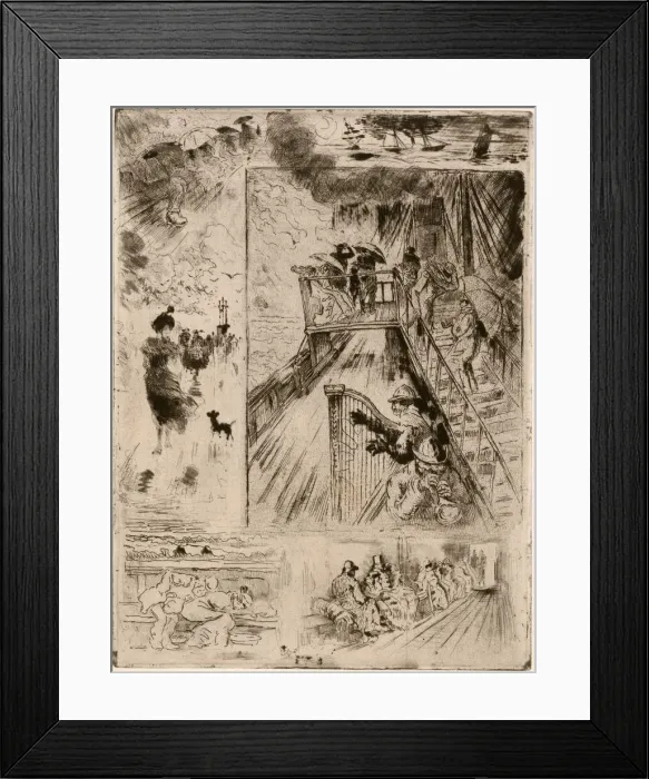 Framed Print : La Traversee (The Passage), 1879-1885. Creator: Felix Hilaire Buhot