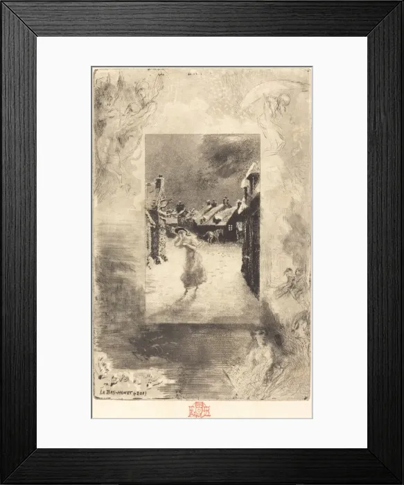 Framed Print : Le Bas-Hamet, 1879 / 1880. Creator: Felix Hilaire Buhot Framed Print : Le Bas-Hamet, 1879 / 1880. Creator: Felix Hilaire Buhot
