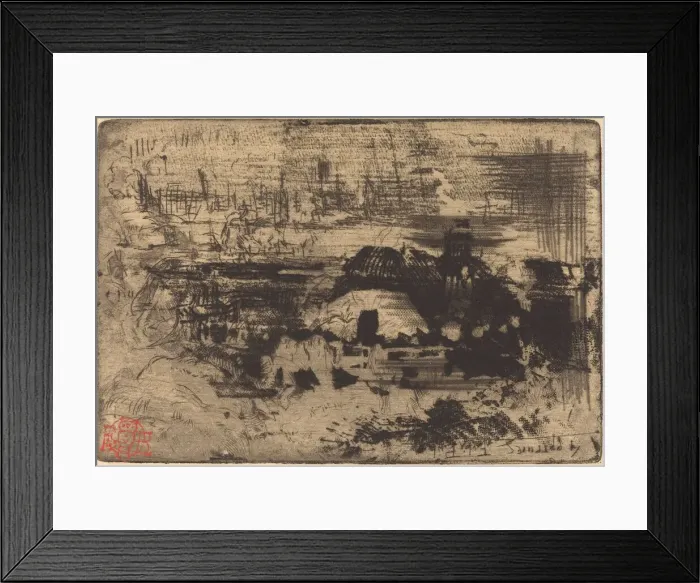 Framed Print : Chaumieres anglaises (English Cottages), c. 1879. Creator: Felix Hilaire Buhot Framed Print : Chaumieres anglaises (English Cottages), c. 1879. Creator: Felix Hilaire Buhot