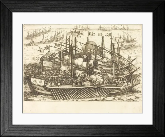 Framed Print : The First Naval Battle, c. 1614. Creator: Jacques Callot Framed Print : The First Naval Battle, c. 1614. Creator: Jacques Callot