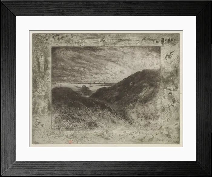 Framed Print : La Falaise: Baie de Saint-Malo (The Cliff: Saint-Malo Bay), 1886 / 1890 Framed Print : La Falaise: Baie de Saint-Malo (The Cliff: Saint-Malo Bay), 1886 / 1890