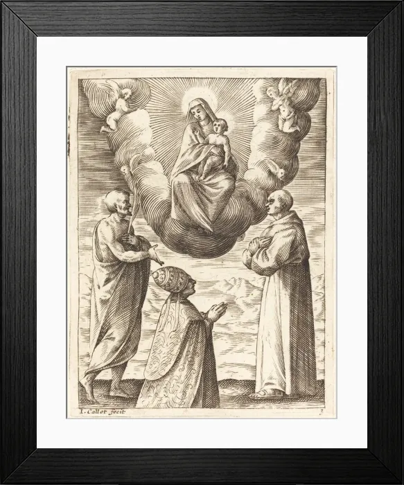 Framed Print : Boniface VIII with Saints Francis and Crispin Adoring the Virgin and Child, 1608 / 1611 Framed Print : Boniface VIII with Saints Francis and Crispin Adoring the Virgin and Child, 1608 / 1611