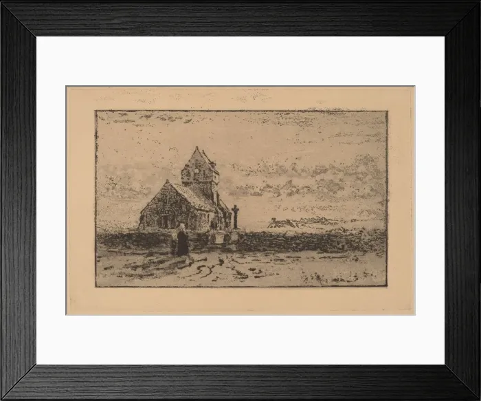 Framed Print : L Eglise de Jobourg, 1887. Creator: Felix Hilaire Buhot Framed Print : L Eglise de Jobourg, 1887. Creator: Felix Hilaire Buhot
