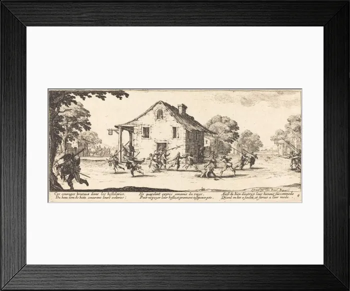 Framed Print : Scene of Pillage, c. 1633. Creator: Jacques Callot Framed Print : Scene of Pillage, c. 1633. Creator: Jacques Callot