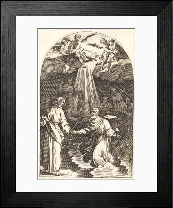 Framed Print : Christ Walking on the Water [first plate], 1608  /  1611. Creator: Jacques Callot