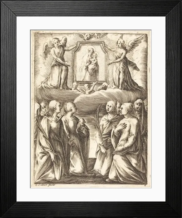 Framed Print : The Adoration of the Virgin and Child, 1608 / 1611. Creator: Jacques Callot Framed Print : The Adoration of the Virgin and Child, 1608 / 1611. Creator: Jacques Callot