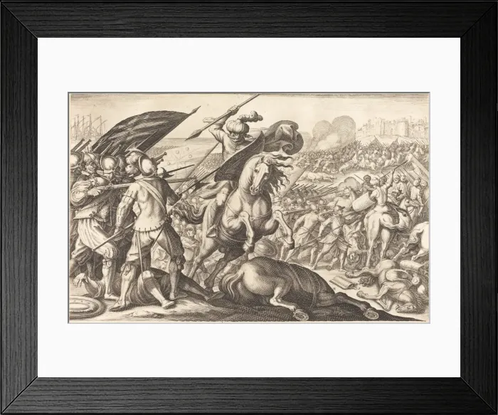 Framed Print : The Defeat of the Turkish Cavalry, c. 1614. Creator: Jacques Callot