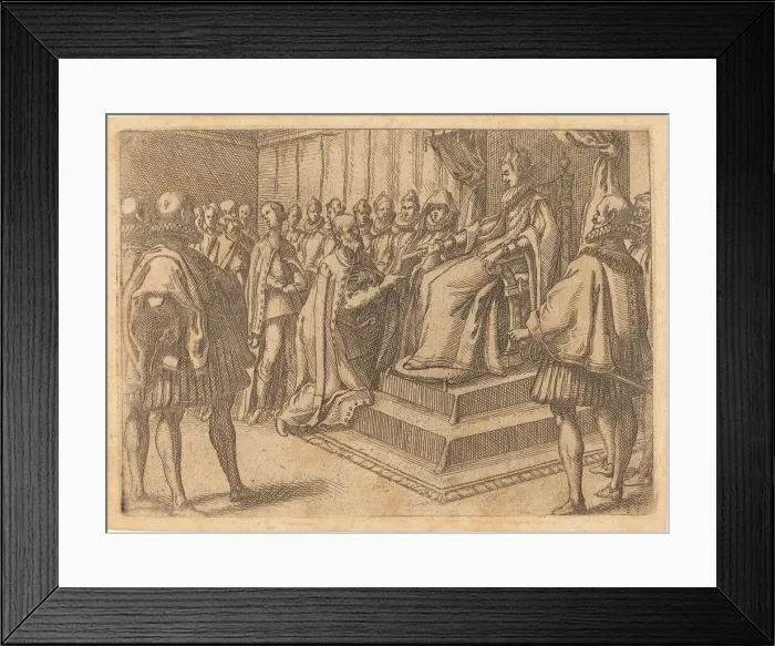 Framed Print : Reception of the Envoy of Poland, 1612. Creator: Jacques Callot Framed Print : Reception of the Envoy of Poland, 1612. Creator: Jacques Callot