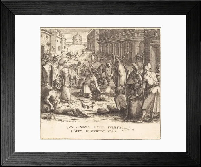Framed Print : The Grain Weighers, 1608  /  1611. Creator: Jacques Callot