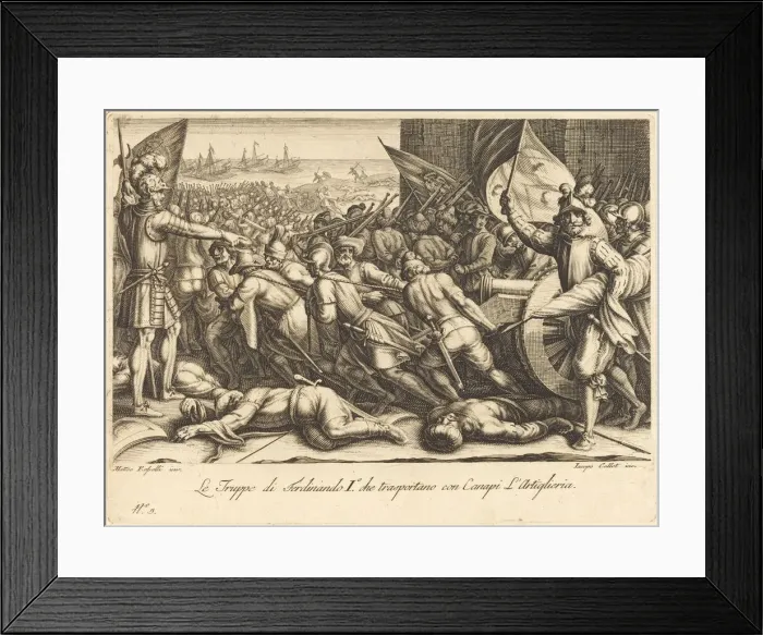 Framed Print : The Re-embarkation of the Troops, c. 1614. Creator: Jacques Callot Framed Print : The Re-embarkation of the Troops, c. 1614. Creator: Jacques Callot