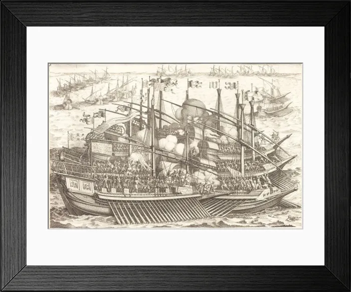 Framed Print : The First Naval Battle, c. 1614. Creator: Jacques Callot Framed Print : The First Naval Battle, c. 1614. Creator: Jacques Callot