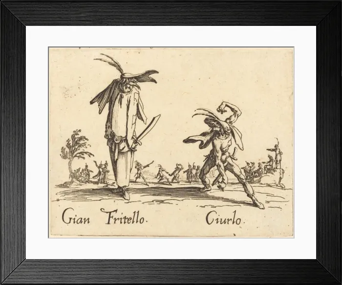 Framed Print : Gian Fritello and Ciurlo, c. 1622. Creator: Jacques Callot Framed Print : Gian Fritello and Ciurlo, c. 1622. Creator: Jacques Callot
