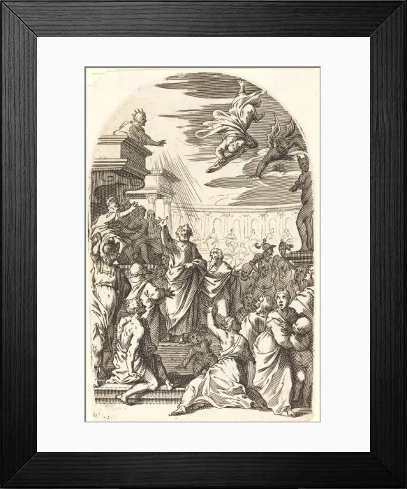 Framed Print : Fall of Simon the Magician, 1608 / 1611. Creator: Jacques Callot Framed Print : Fall of Simon the Magician, 1608 / 1611. Creator: Jacques Callot