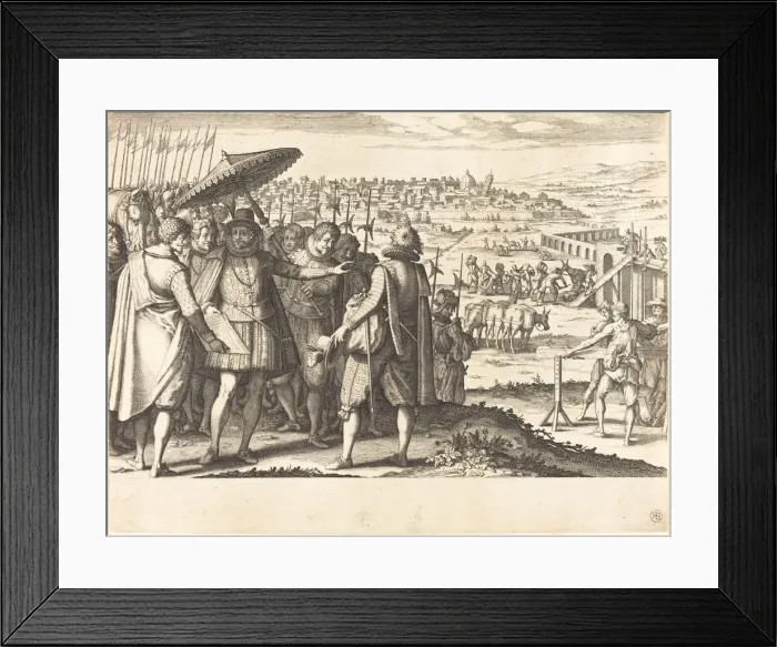 Framed Print : Restoration of the Aqueduct at Pisa, c. 1614. Creator: Jacques Callot Framed Print : Restoration of the Aqueduct at Pisa, c. 1614. Creator: Jacques Callot