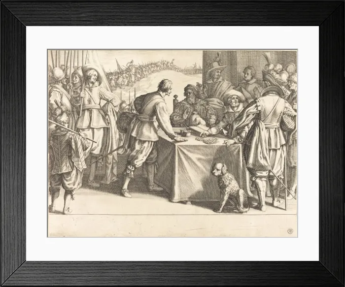 Framed Print : The Hiring of the Troops, c. 1614. Creator: Jacques Callot Framed Print : The Hiring of the Troops, c. 1614. Creator: Jacques Callot