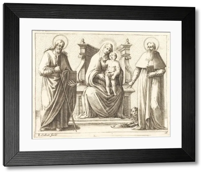 Framed Print : Virgin and Child with Saints James and Jerome, 1608 / 1611. Creator: Jacques Callot Framed Print : Virgin and Child with Saints James and Jerome, 1608 / 1611. Creator: Jacques Callot