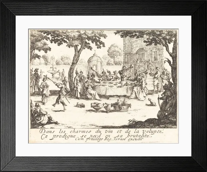 Framed Print : The Dissipation, 1635. Creator: Jacques Callot Framed Print : The Dissipation, 1635. Creator: Jacques Callot