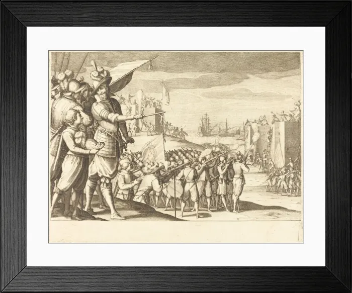 Framed Print : Assault on Two Fortresses, c. 1614. Creator: Jacques Callot Framed Print : Assault on Two Fortresses, c. 1614. Creator: Jacques Callot