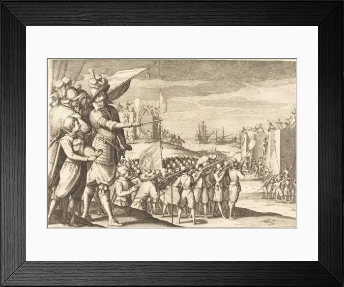 Framed Print : Assault on Two Fortresses, c. 1614. Creator: Jacques Callot Framed Print : Assault on Two Fortresses, c. 1614. Creator: Jacques Callot